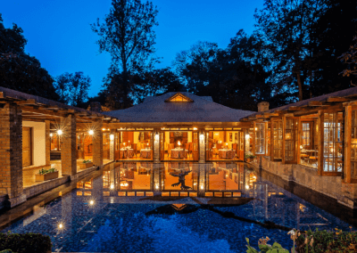 Elewana Arusha Coffee Lodge, Namibia, Restaurant Außenansicht