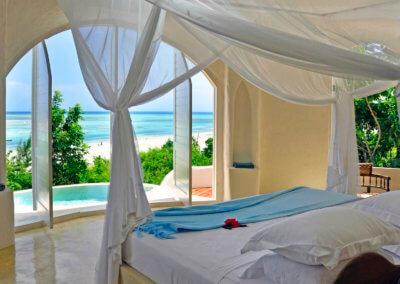 Schlafzimmer mit Meerblick - Elewana Kilindi Sansibar, Tansania