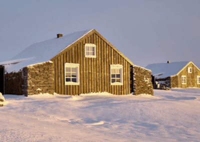 Torfhus Retreat in Island - Aussenbreich im Winter
