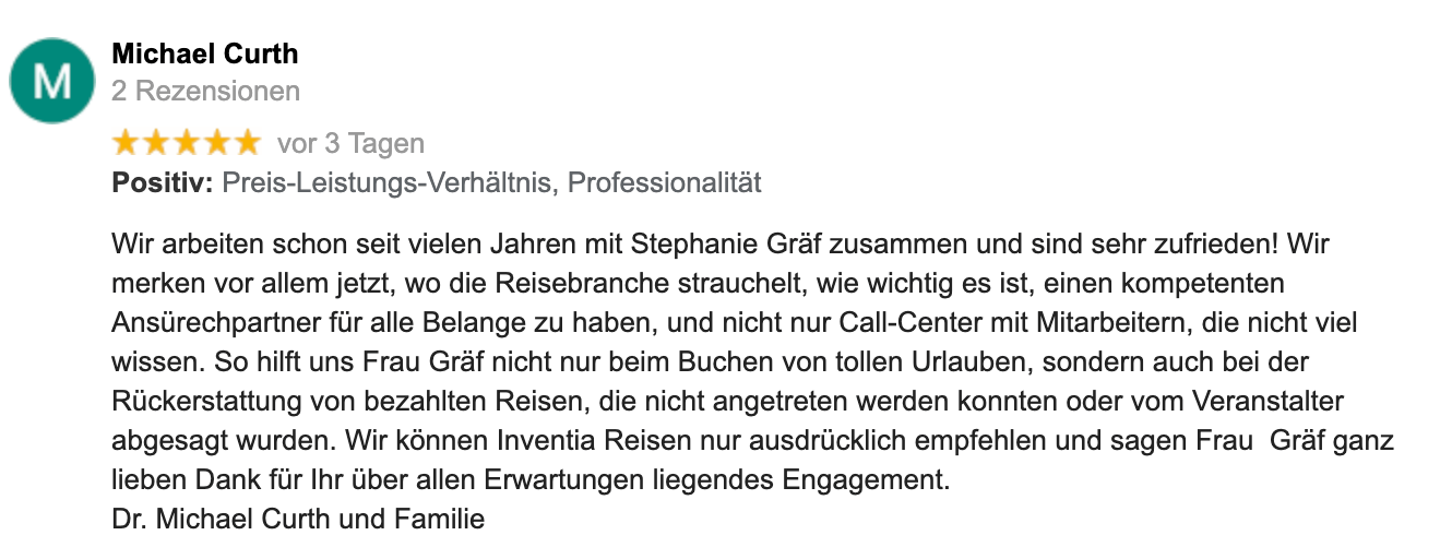 Feedback Dr. Michael Curth