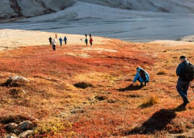 Wanderung in der Tundra Landschaft