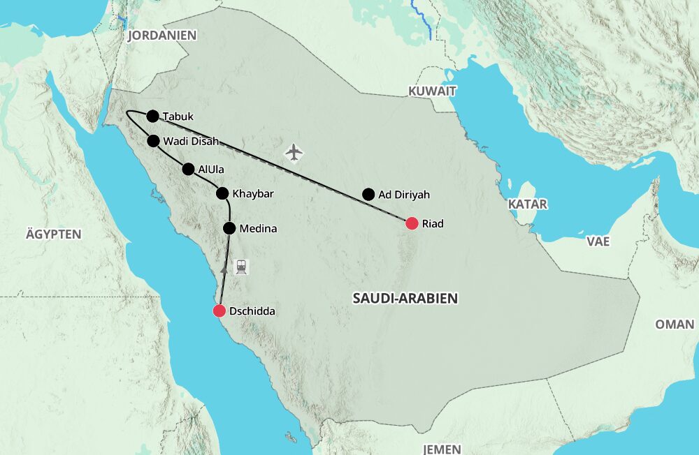 saudi-arabien_route-wuestenwelten Route "Durch die Wüstenwelten Saudi-Arabiens"