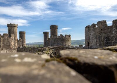 Conwy Castle in Nordwales aus der Vogelperspektive