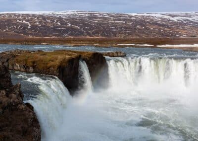 Goðafoss: Waterfall of the Gods with a Rainbow