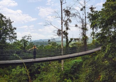 Hängebrücke über das Kronendach des Arenal-Regenwalds in Costa Rica