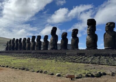 Moai statues on the Ahu Tongariki platform, Easter Island