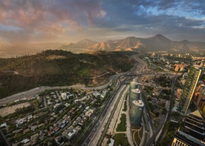 Santiago de Chile vor der Anden-Kette