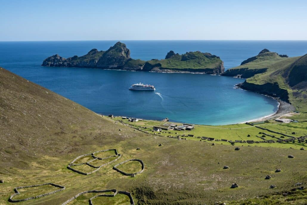 The dramatic sheer cliffs of Hirta Island in the St. Kilda Archipelago