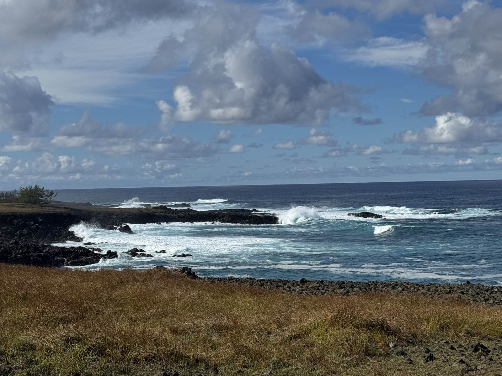 The rugged coast of Easter Island