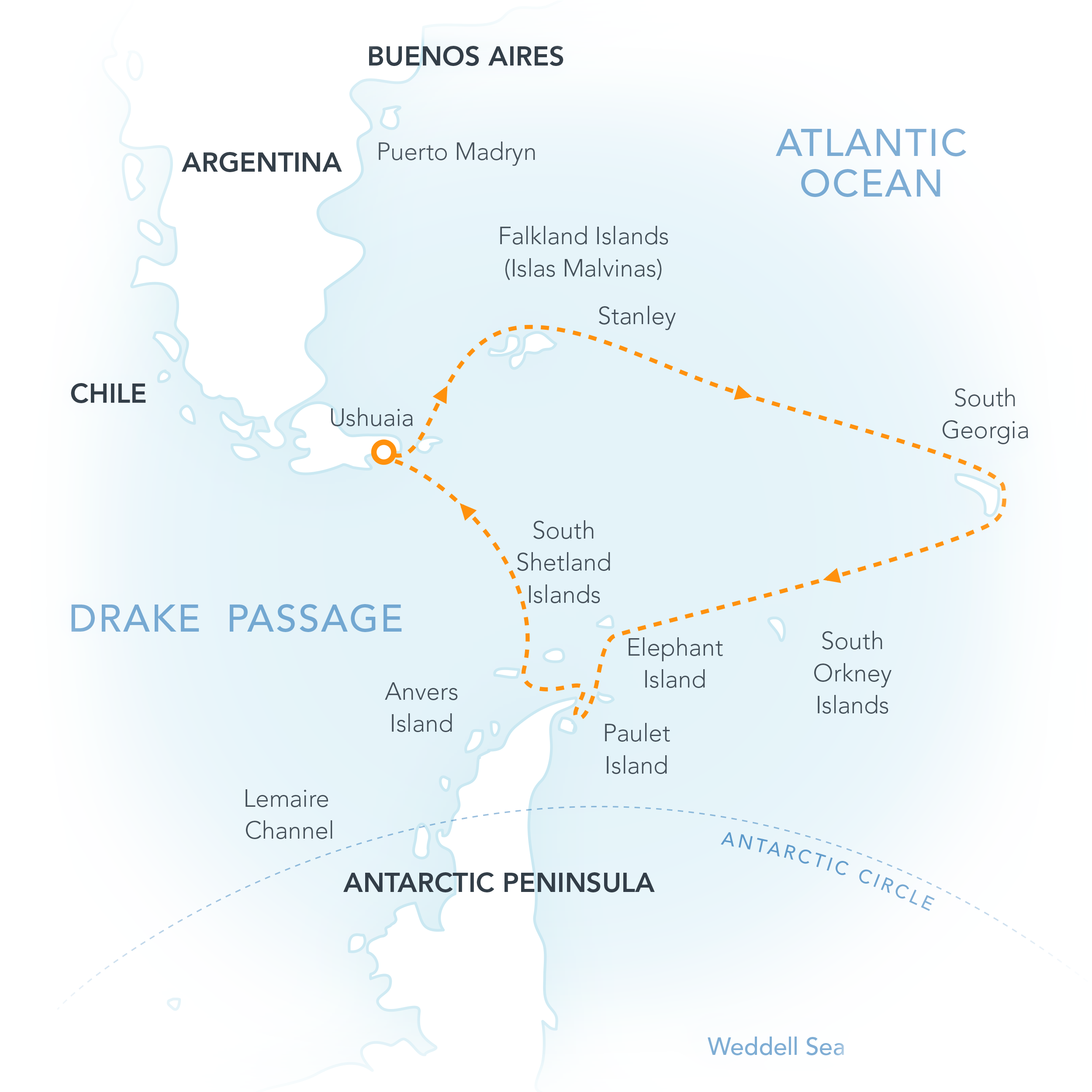 Falkland-Islands-S-Georgia-and-Antarctica_Routenkarte_Polar Latitudes